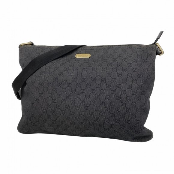 Gucci Shoulder Bag 190628 Denim Black Champagne Women's - Picture 1 of 13